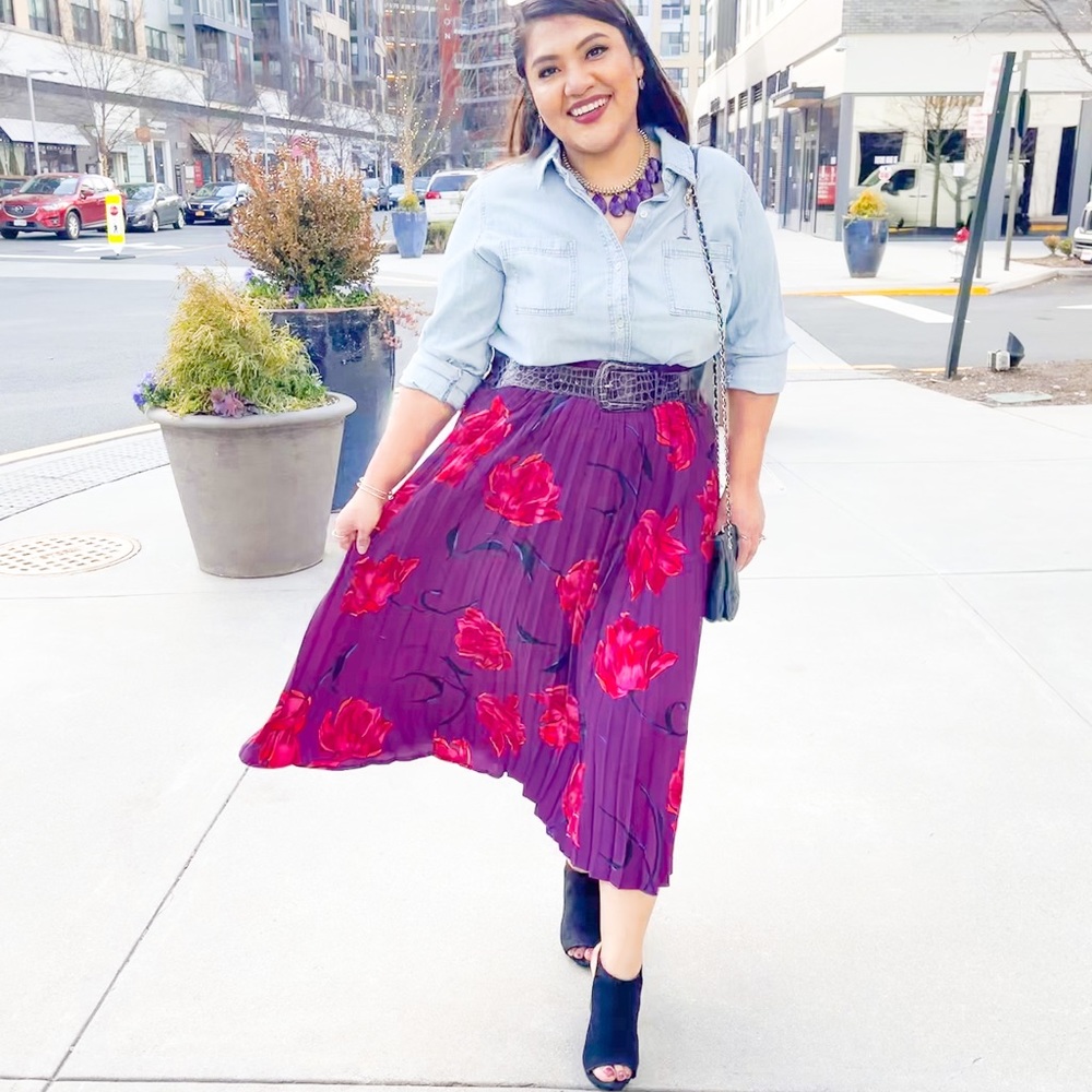 NWT Purple Floral Skirt